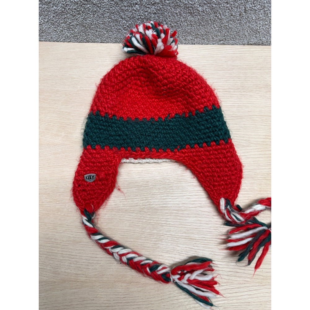 Old Time Hockey Minnesota Wild Knit Beanie Hat Pompom Ear Flaps - Picture 3 of 7